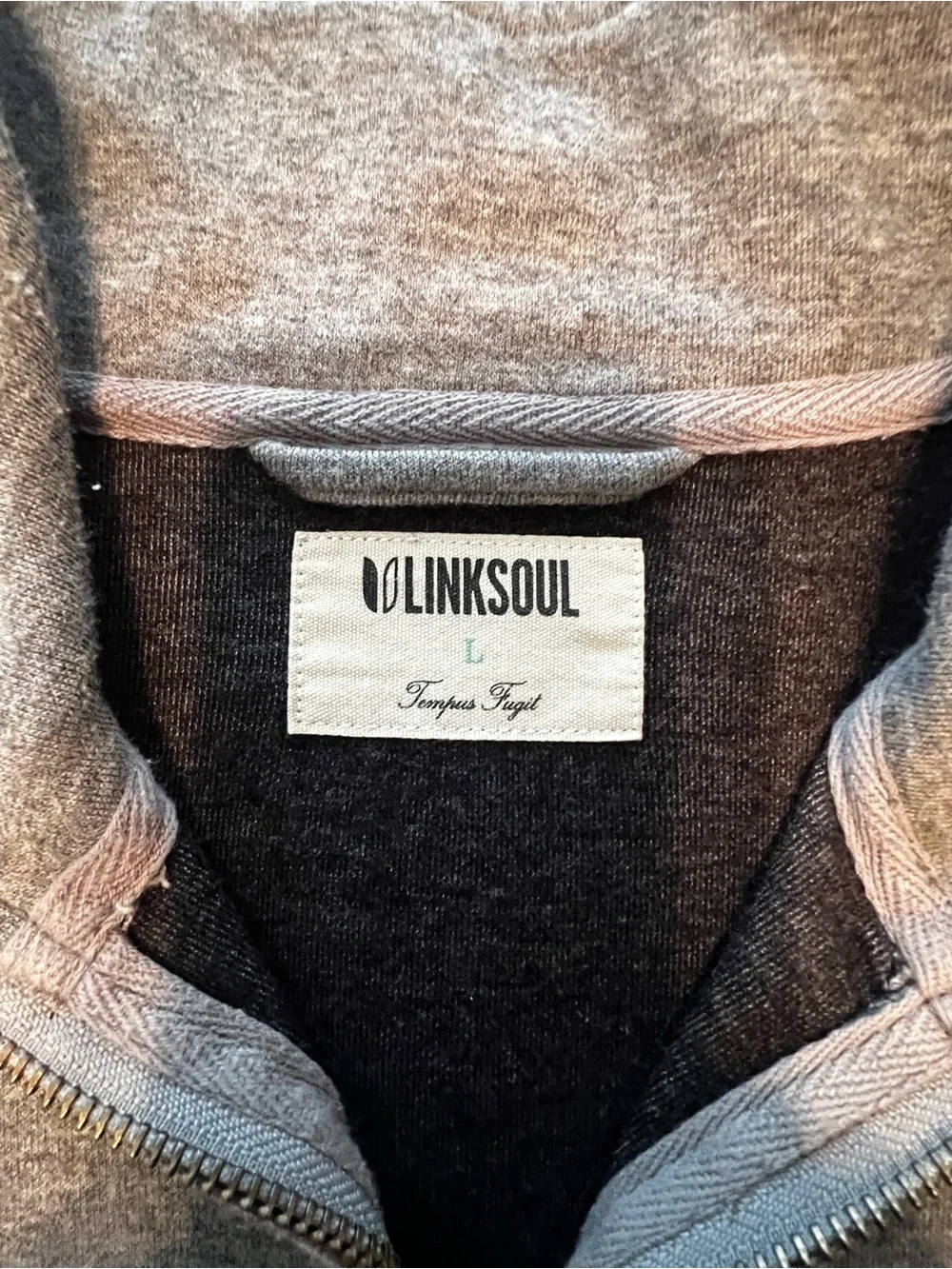 Linksoul Men's Zip-Neck Sweaters (2) - Gray & Teal Blue